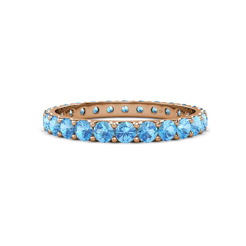 Audrey 3.40 mm Blue Topaz U Prong Eternity Band 