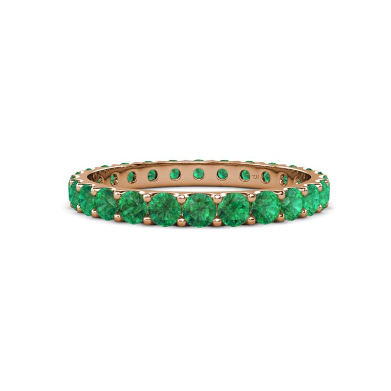 Audrey 3.40 mm Emerald U Prong Eternity Band 