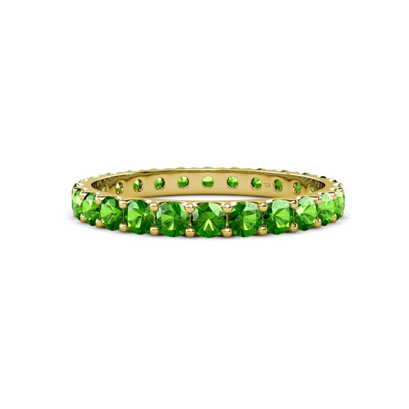 Audrey 3.40 mm Green Garnet U Prong Eternity Band 