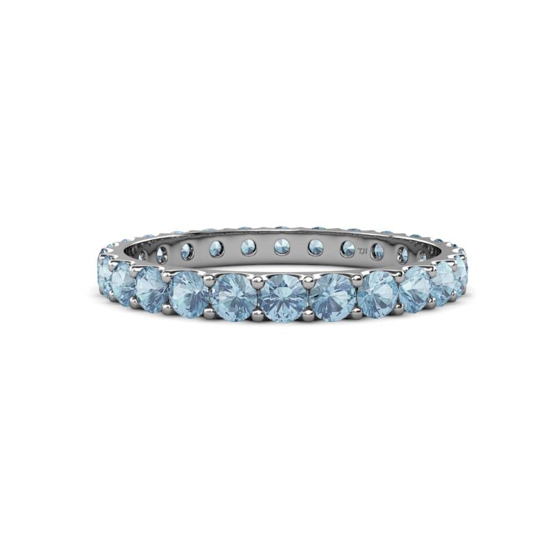 Audrey 3.40 mm Aquamarine U Prong Eternity Band 