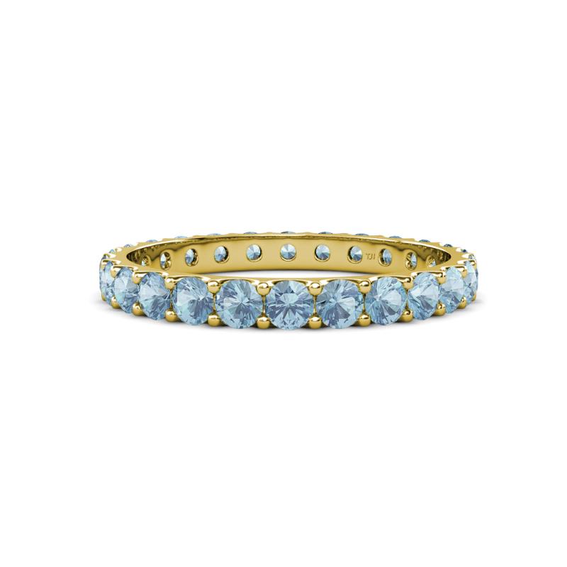 Audrey 3.40 mm Aquamarine U Prong Eternity Band 