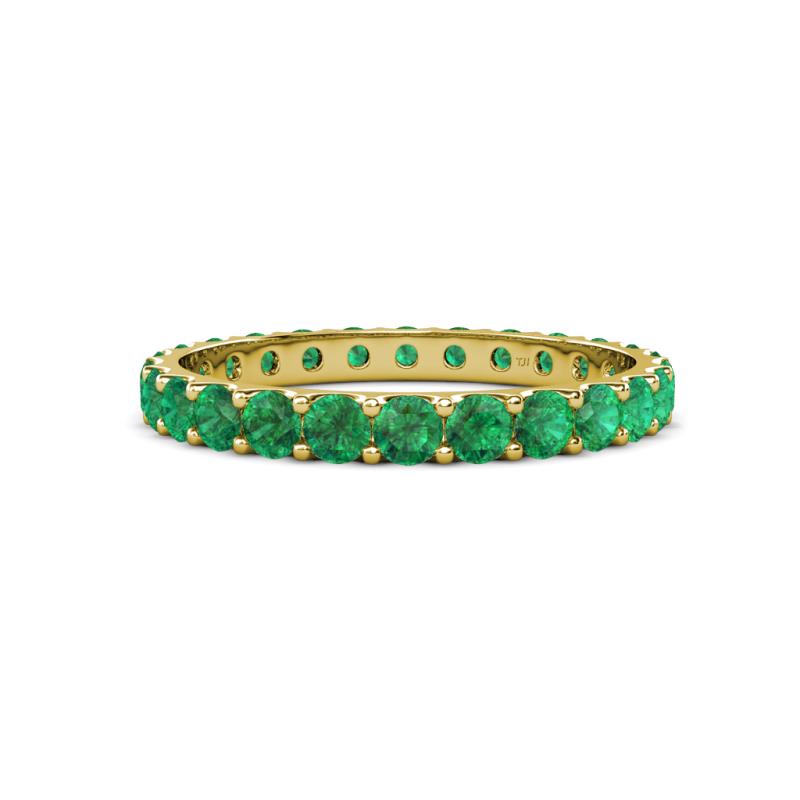 Audrey 3.40 mm Emerald U Prong Eternity Band 