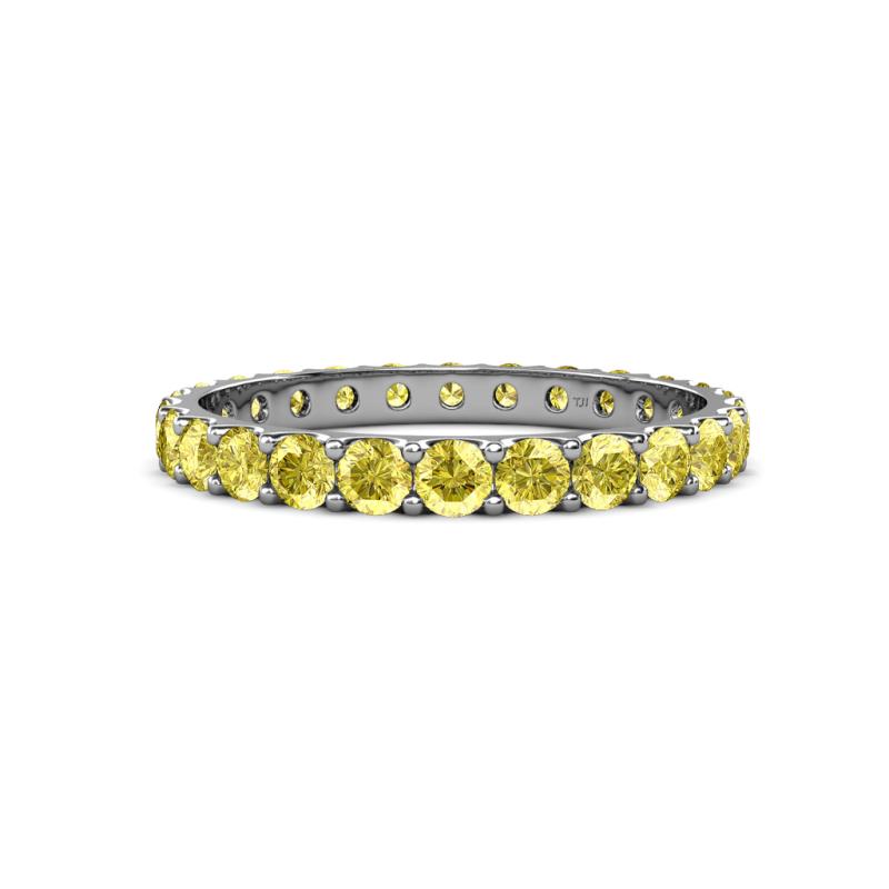 Audrey 3.40 mm Yellow Sapphire U Prong Eternity Band 
