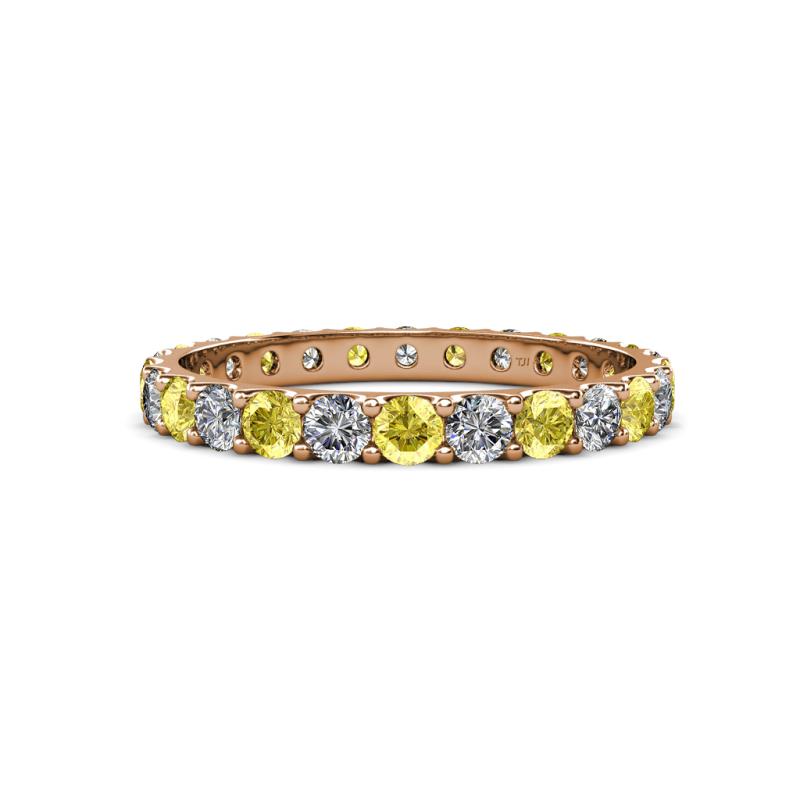 Audrey 3.40 mm Yellow Sapphire and Diamond U Prong Eternity Band 
