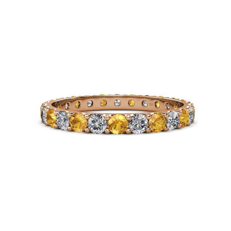 Audrey 3.40 mm Citrine and Diamond U Prong Eternity Band 