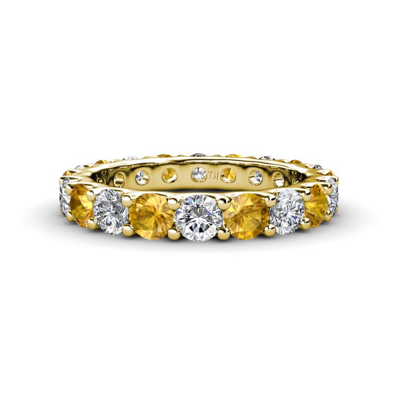 Audrey 3.80 mm Citrine and Diamond U Prong Eternity Band 