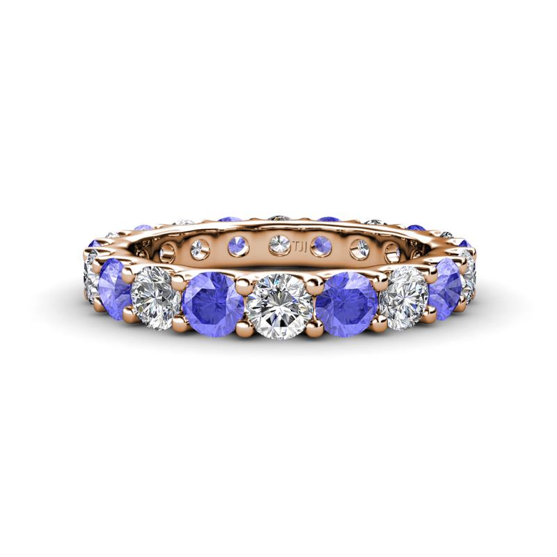 Audrey 3.80 mm Tanzanite and Diamond U Prong Eternity Band 