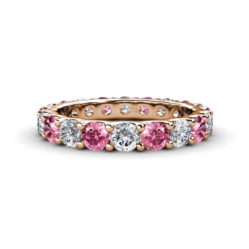 Audrey 3.80 mm Pink Tourmaline and Diamond U Prong Eternity Band 