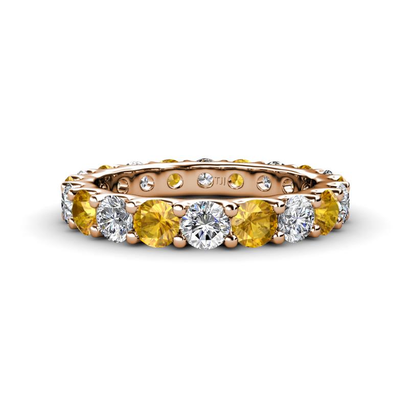 Audrey 3.80 mm Citrine and Diamond U Prong Eternity Band 