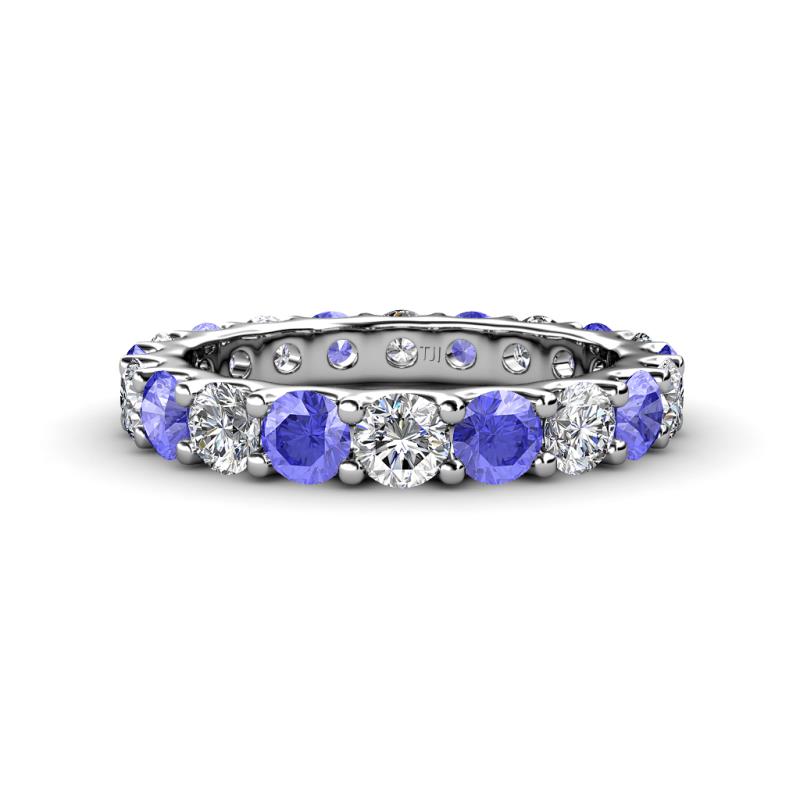 Audrey 3.80 mm Tanzanite and Diamond U Prong Eternity Band 
