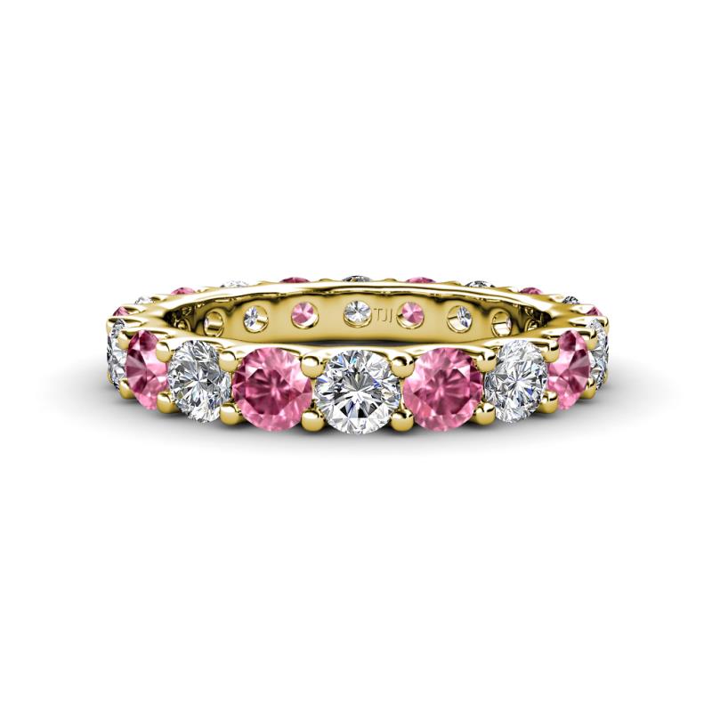 Audrey 3.80 mm Pink Tourmaline and Diamond U Prong Eternity Band 