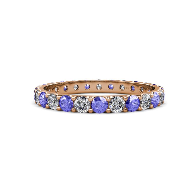 Audrey 3.40 mm Tanzanite and Lab Grown Diamond U Prong Eternity Band 