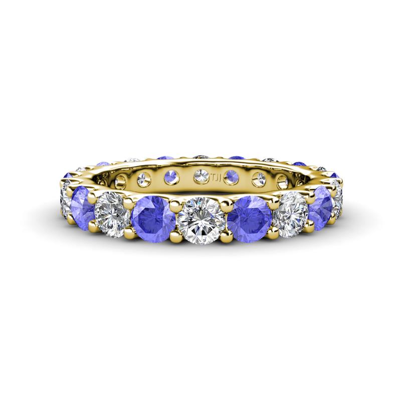 Audrey 3.80 mm Tanzanite and Lab Grown Diamond U Prong Eternity Band 