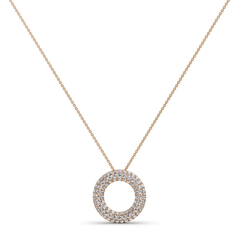 Esma 1/4 ctw Diamond Micro Pave Open Circle Pendant 