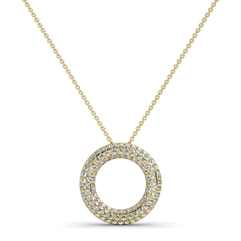 Esma 1/2 ctw Diamond Micro Pave Open Circle Pendant 