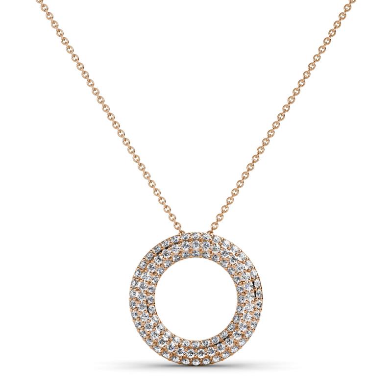 Esma 1/2 ctw Diamond Micro Pave Open Circle Pendant 