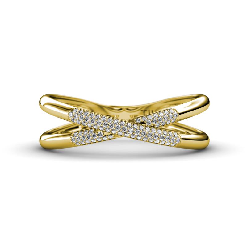 Iryna 1/4 ctw Diamond Micro Pave Set Criss Cross Wedding Band 