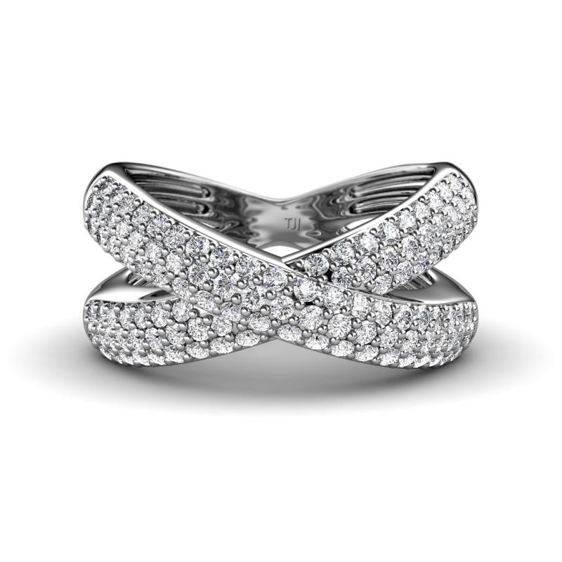 Iryna 2 ctw Diamond Micro Pave Set Criss Cross Wedding Band 