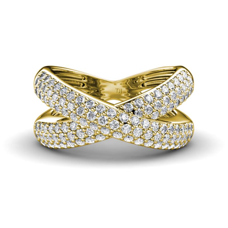 Iryna 2 ctw Diamond Micro Pave Set Criss Cross Wedding Band 