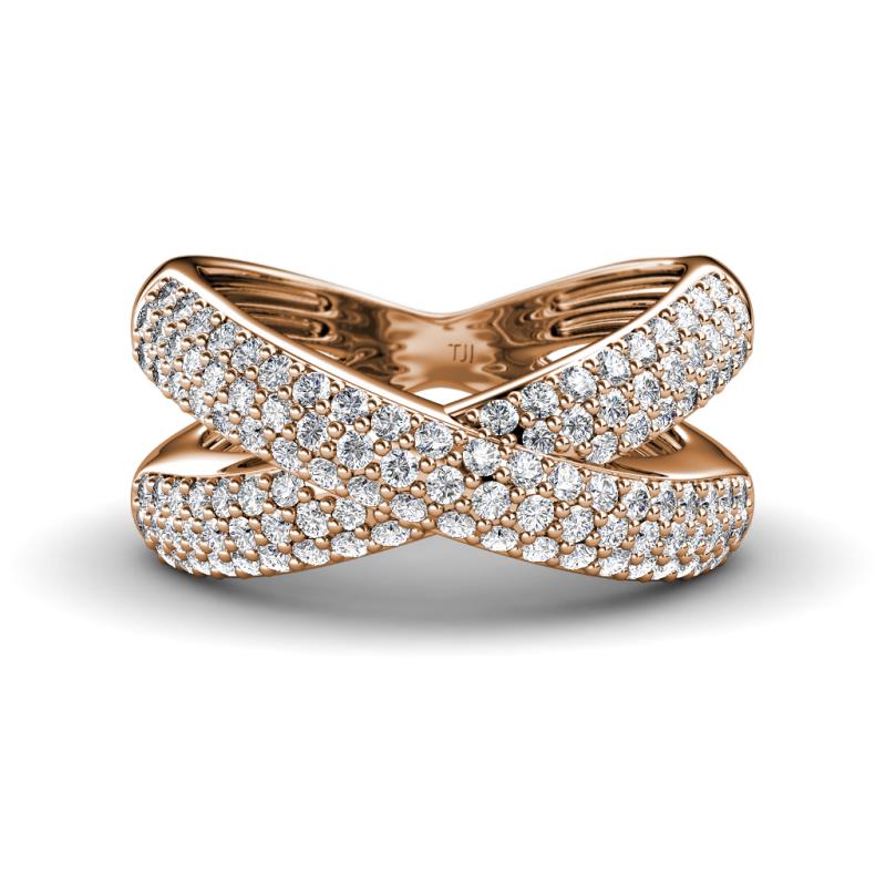 Iryna 2 ctw Diamond Micro Pave Set Criss Cross Wedding Band 