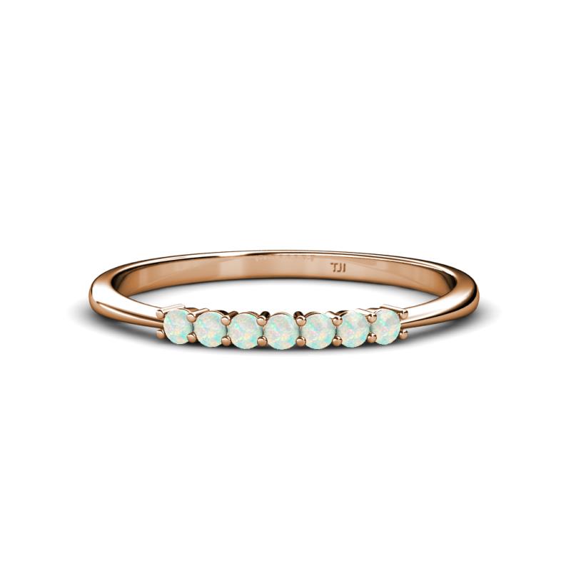 Reina 2.00 mm Opal 7 Stone Wedding Band 