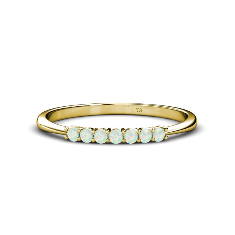 Reina 2.00 mm Opal 7 Stone Wedding Band 