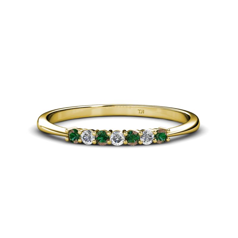 Reina 2.00 mm Lab Created Alexandrite and Lab Grown Diamond 7 Stone Wedding Band 