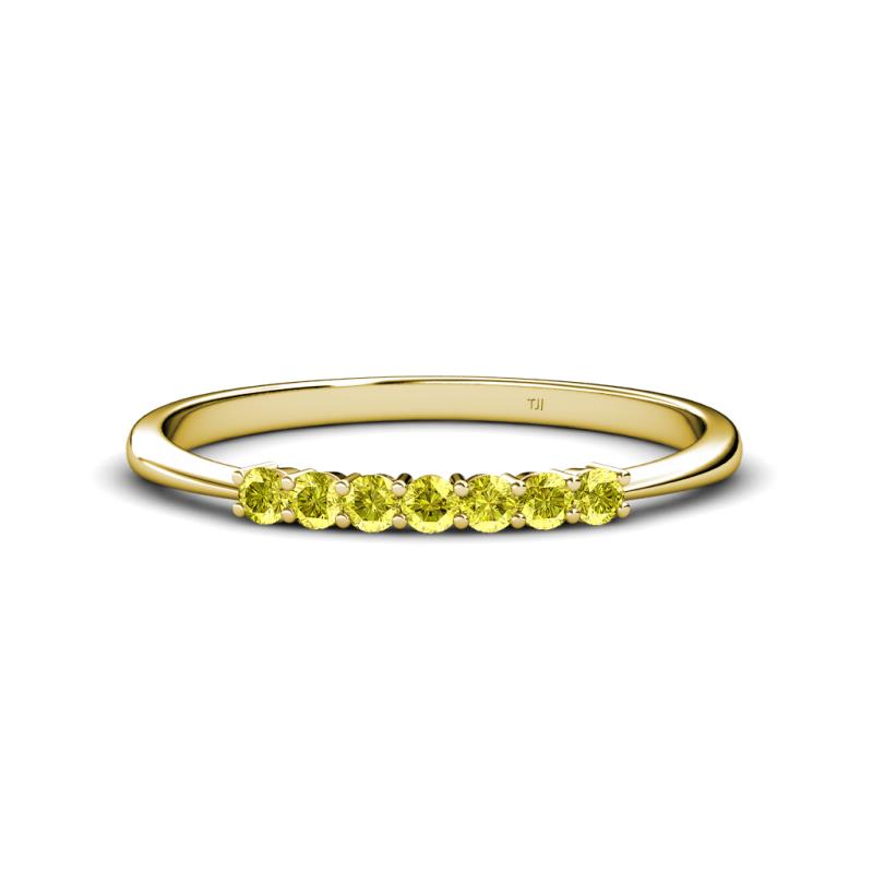 Reina 2.30 mm Yellow Diamond 7 Stone Wedding Band 