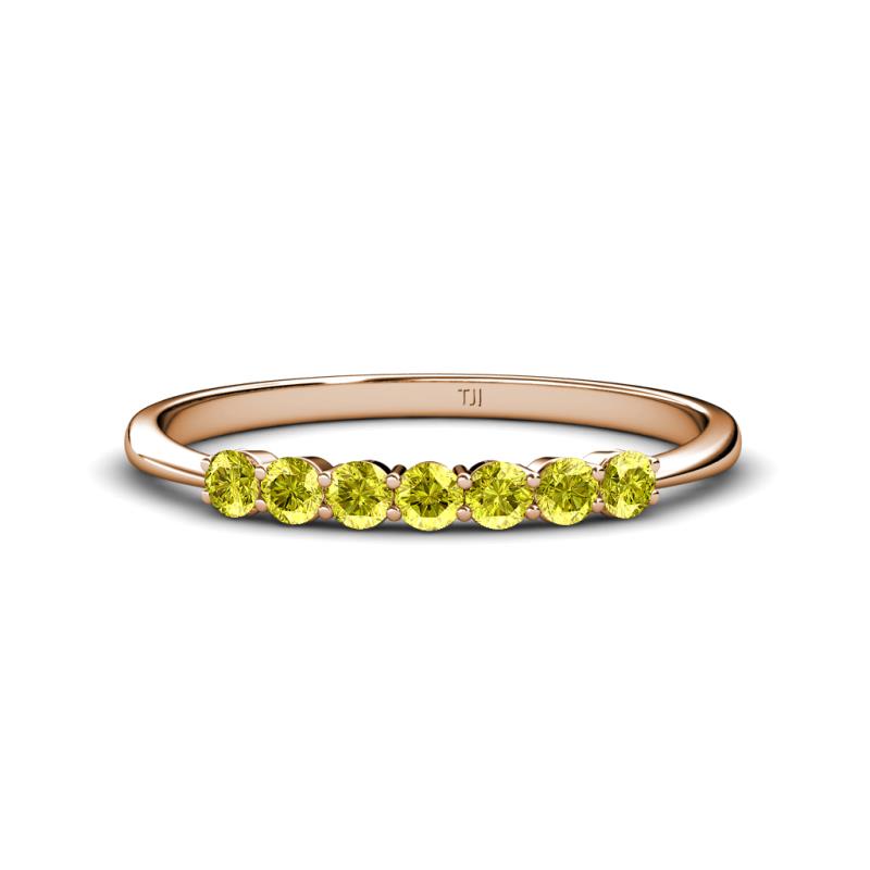 Reina 2.60 mm Yellow Diamond 7 Stone Wedding Band 