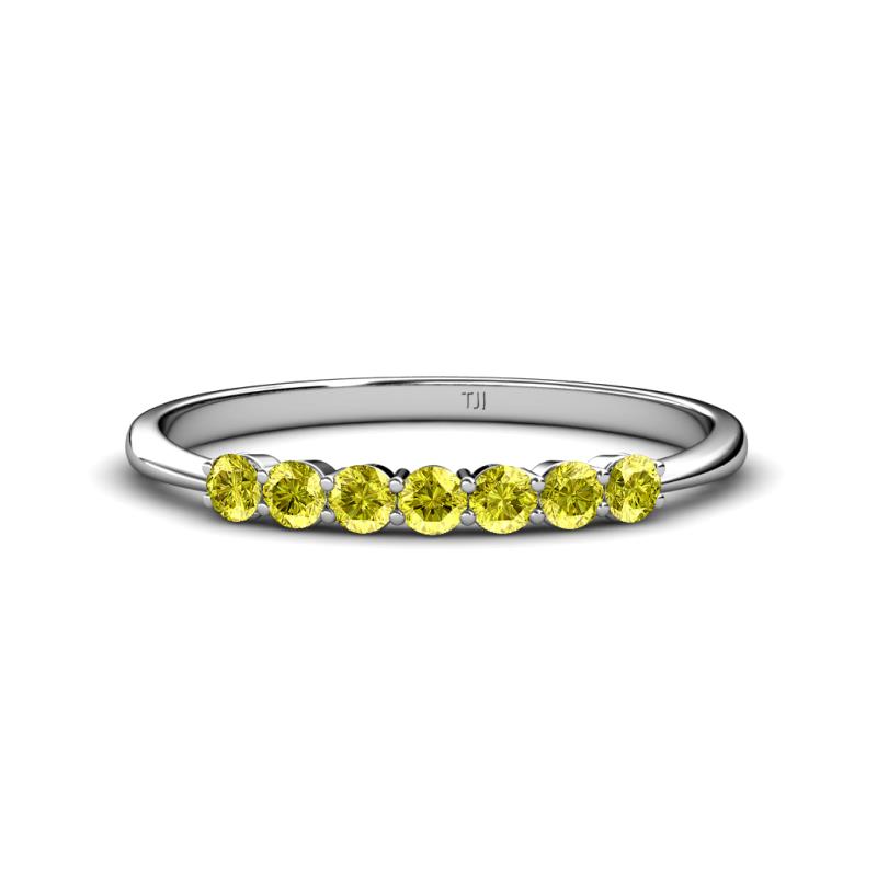 Reina 2.60 mm Yellow Diamond 7 Stone Wedding Band 