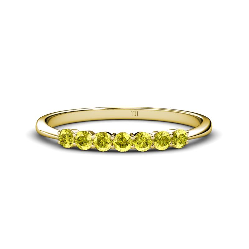 Reina 2.60 mm Yellow Diamond 7 Stone Wedding Band 