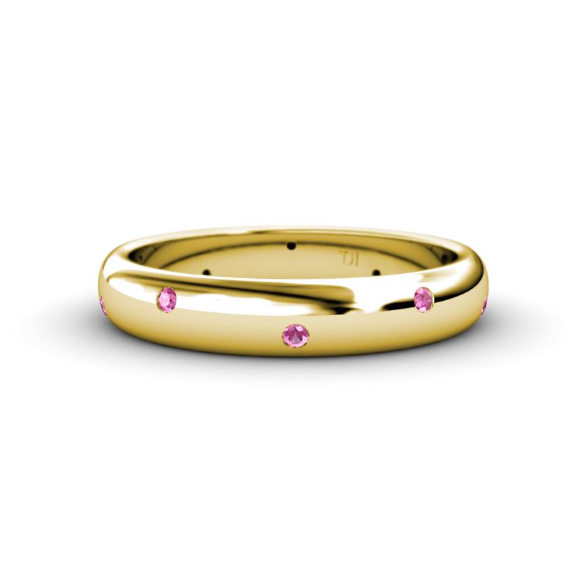 Elara 0.21 ctw Pink Sapphire (1.70 mm) set in Burnish Setting 4.00 mm Width Eternity Band 