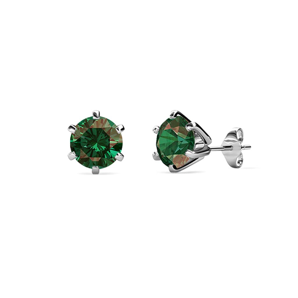 Kenna Lab Created Alexandrite (4mm) Martini Solitaire Stud Earrings 