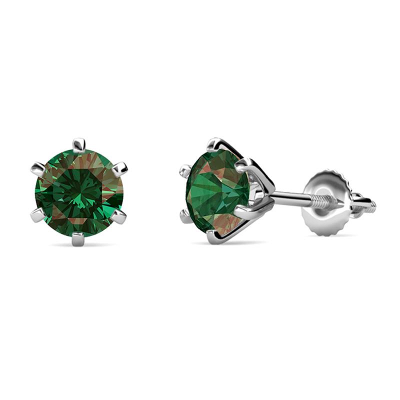 Kenna Lab Created Alexandrite (6.5mm) Martini Solitaire Stud Earrings 
