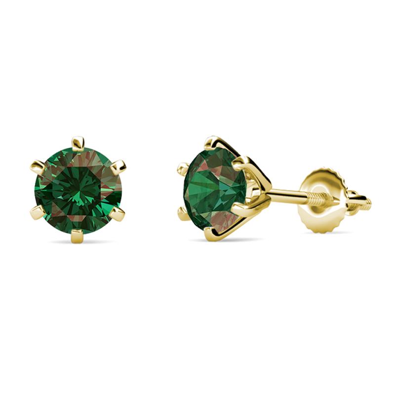 Kenna Lab Created Alexandrite (6.5mm) Martini Solitaire Stud Earrings 