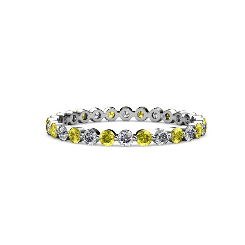Valerie 2.40 mm Yellow and White Diamond Eternity Band 