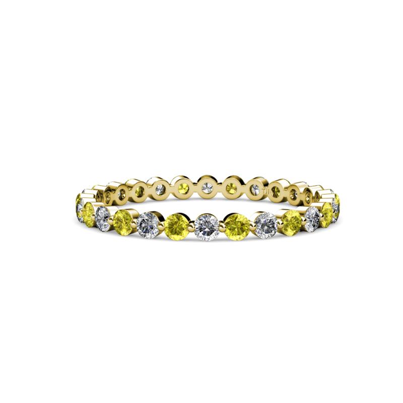Valerie 2.40 mm Yellow and White Diamond Eternity Band 