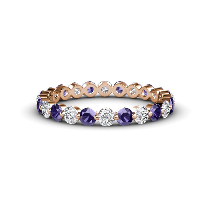 Valerie 3.00 mm Iolite and Diamond Eternity Band 