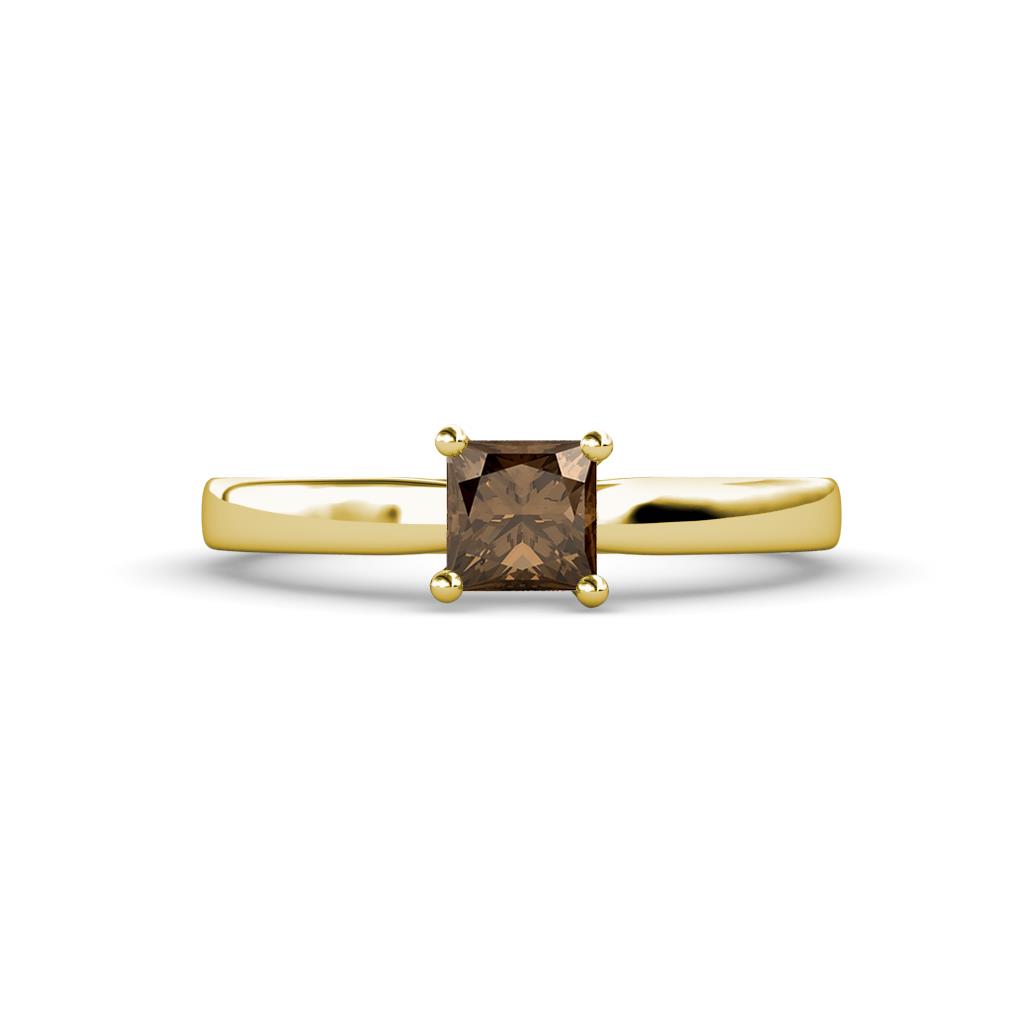 Annora Princess Cut Smoky Quartz Solitaire Engagement Ring 