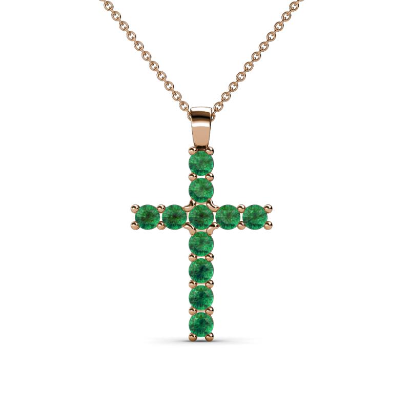 Elihu Petite Emerald Cross Pendant 