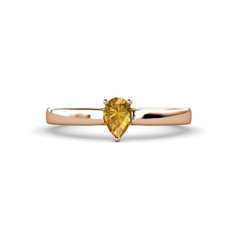 Annora Pear Cut Citrine Solitaire Engagement Ring 
