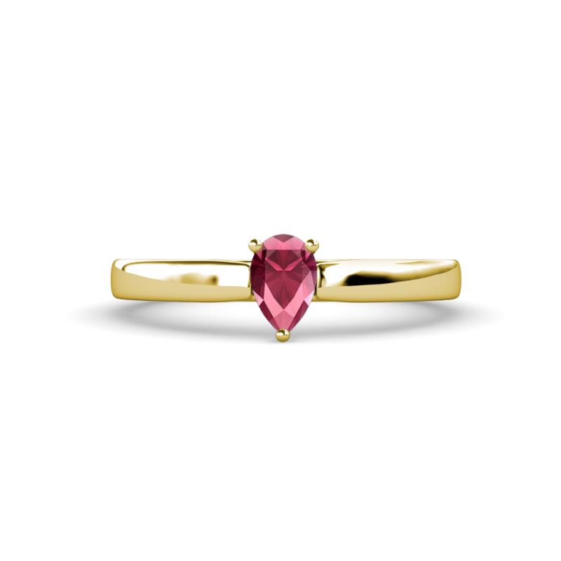 Annora Pear Cut Rhodolite Garnet Solitaire Engagement Ring 