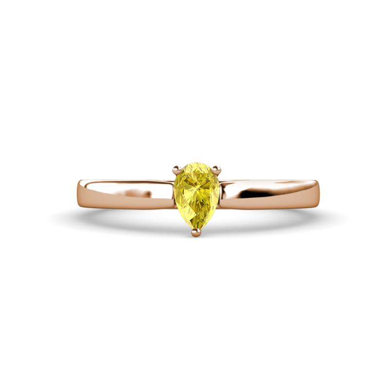 Annora Pear Cut Yellow Sapphire Solitaire Engagement Ring 