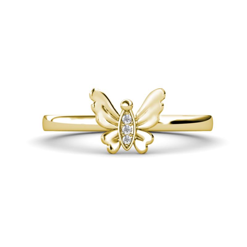 Motyl Bold Round Diamond Butterfly Ring 