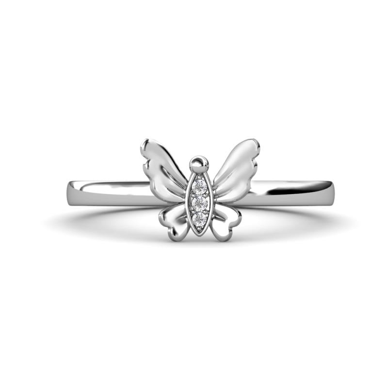 Motyl Bold Round Lab Grown Diamond Butterfly Ring 