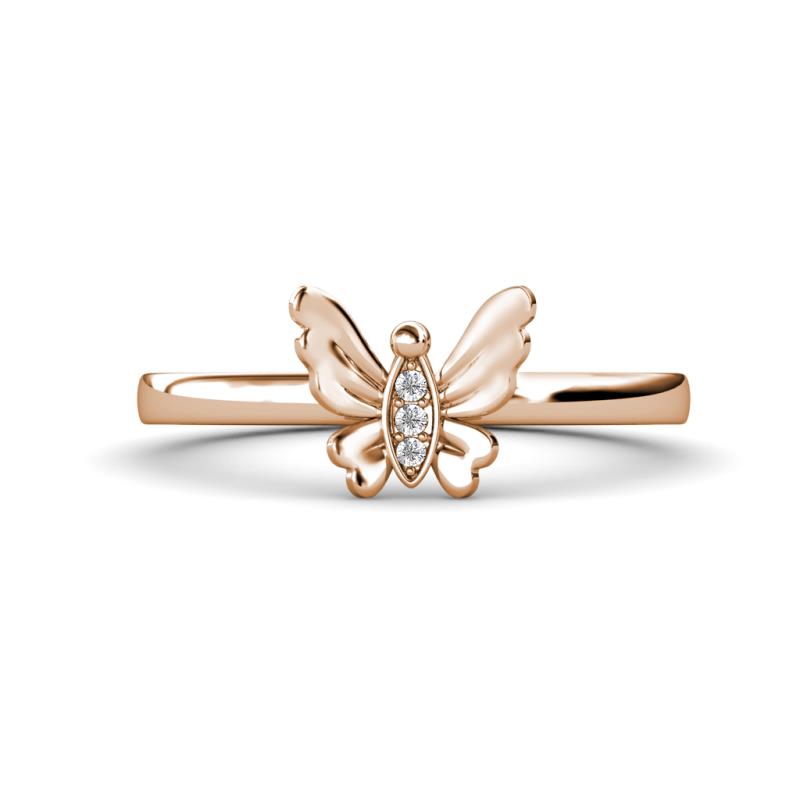 Motyl Bold Round Lab Grown Diamond Butterfly Ring 