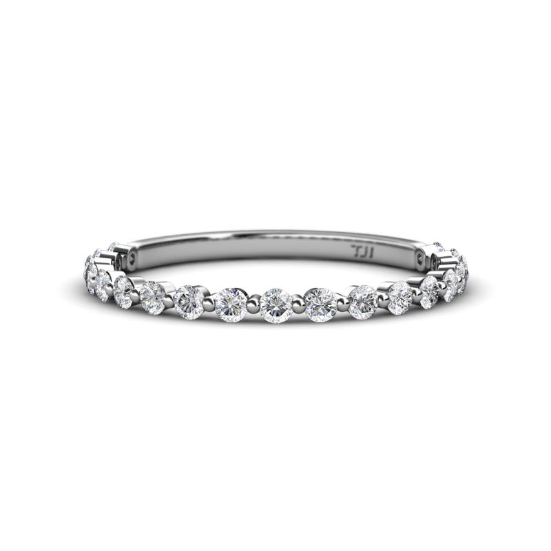 Floating Diamond Womens Eternity Ring Stackable 1 1/3 ctw* 18K White ...
