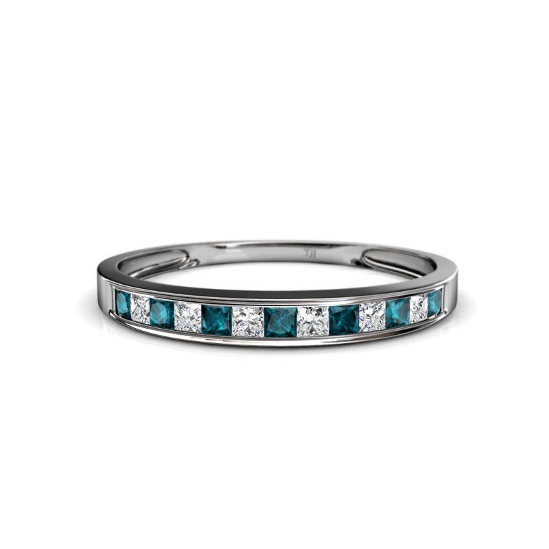 Aqilia 2.00 mm London Blue Topaz and Diamond 13 Stone Wedding Band 