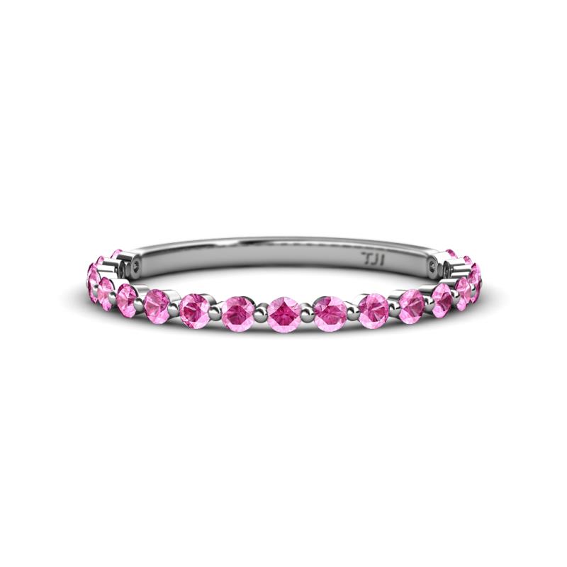 Valerie Pink Sapphire Eternity Band Floating Pink Sapphire Womens Three Quarter Eternity Ring Stackable ctw K White Gold