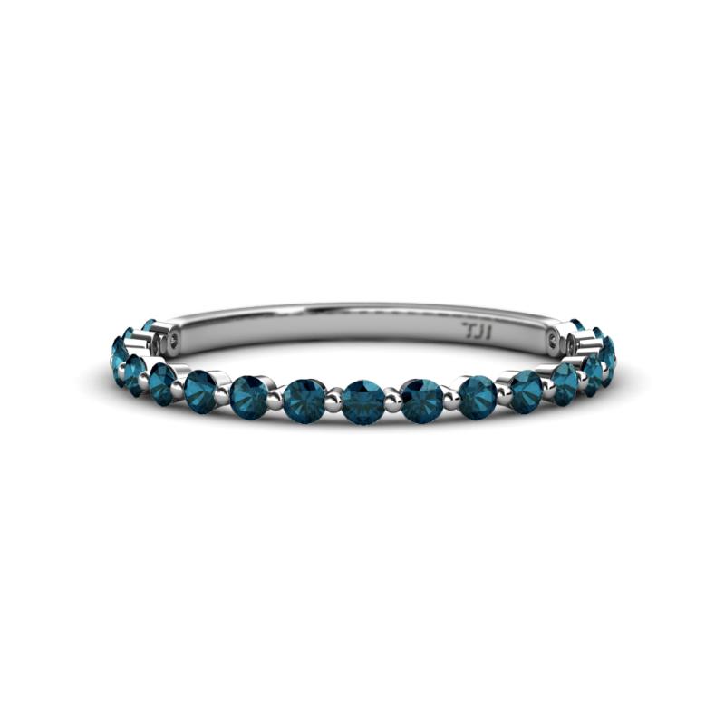 Valerie 2.00 mm Blue Diamond 3/4 Eternity Band 